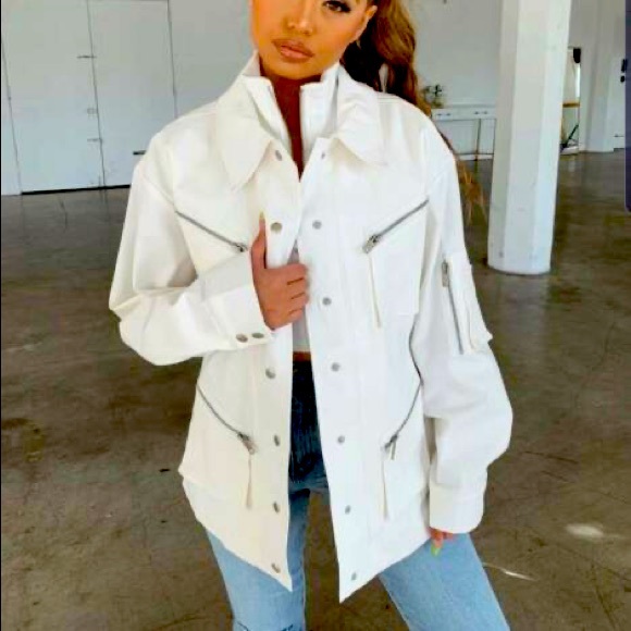 Tiger Mist Jackets & Blazers - White oversized jacket